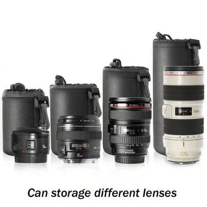 Camera Lens Pouch Bag Waterproof Video Lens Soft Drawstring Protector Case For Canon Nikon For Most Digital SLR