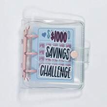 1PC 1000 Savings Challenge Binder - Money Saving Book With Cash Envelopes, Mini Budget Organizer, Perfect Christmas/Birthday Back-To-School Gift - Multicolor - View 6