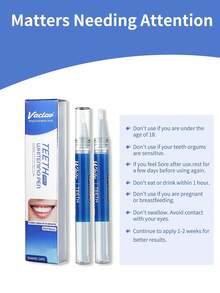 2支装Vaclav牙齿美白笔，牙齿美白凝胶，牙齿漂白凝胶，美白剂，去除牙渍，口腔卫生