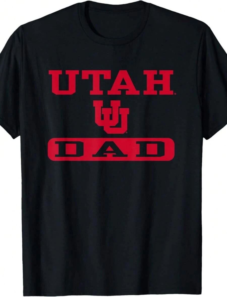 Utah Utes Dad Logo Officially Licensed T-Shirt - 黑色 - 查看 1