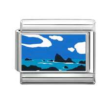 1pc DIY Photo Modular Bracelet, Decorated With Flower, Shell, Heart, Eye, Ocean Elements, Suitable As Party Gift For Friends/Couples, Applicable For Christmas, New Year, Halloween, Valentine's Day, Charming Design, Stainless Steel Jewelry, Local , Practical & Fashionable, Christmas & Halloween Essential, Autumn Tone, Christmas Style