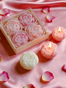 10pcs Hand Made Rose Fragrance, Rose Flower Scented Candles Handmade Soy Wax Scented Candles, Suitable For Valentine's Day, Home Decoration, Party Gatherings, Table Decoration, Holiday Gifts, Dinner, Banquet/Party, Relaxation/Meditation, Atmosphere Lighting, Female Gifts, Valentine's Day Gifts, Lovers, Friends And Family - Multicolor - View 9