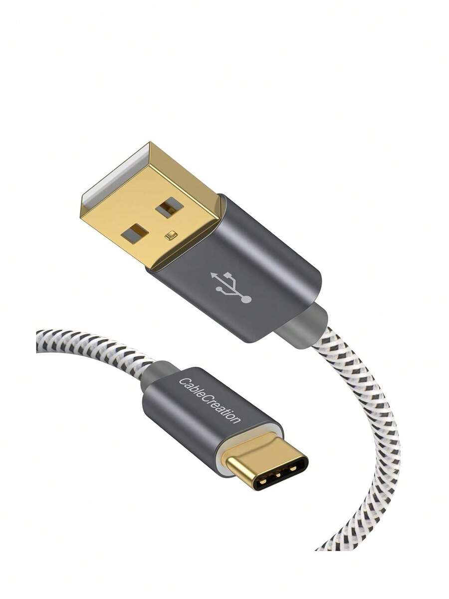 Cable USB A a USB C 2 metros, Cable trenzado USB a USB C, Cable USB A a C Carga rápida 3A 60W 480Mbps Cable de datos para MacBook Air Pixel Galaxy S23 S22 S21, Gris espacial,37498712 - Rosa Oxidada - Ver 1