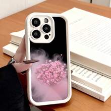 Funda de teléfono de moda, compatible con varios modelos de ,  y , funda de teléfono con diseño de flores rosas y corazones para modelos de ,  y , protector de teléfono, funda de pareja, regalo para novio o novia, presente de vacaciones, este es un regalo popular para amigos o socios, adecuado para ocasiones de negocios. Duradera, resistente a las manchas y a las huellas dactilares, esta nueva funda para teléfono de hombres y mujeres es un gran regalo. - Blanco - Ver 2