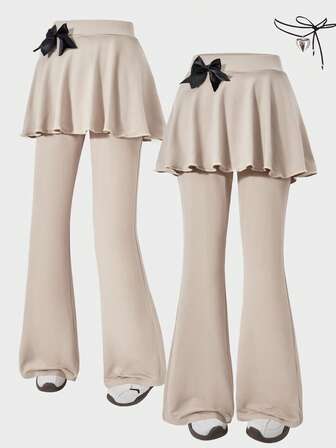 Tjejmode Casual Elegant Street Vintage Slim Fit Diskont Lyxiga Långbyxor, Klassiska Minimalistiska High-End Slim Fit Hög Midja Mångsidiga Utsvängda Byxor, Nya Europeiska Slim Fit Fitness Vida Yogabyxor