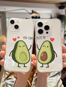 2pcs Avocado Painted Transparent Creative Shockproof Phone Case Compatible With IPhone/ Galaxy//Redmi - Multicolor - View 15
