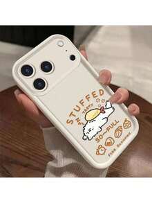 Funda de teléfono con ilustración de perro linda y divertida.Compatible con Apple 17 Air/16/15/14/13/12/11/17 Pro Max y 17/16/15/13/14 Plus.Protege completamente el marco de la cámara del cuerpo principal, con funciones antideslizantes y anti-caídas. - Blanco - Ver 1