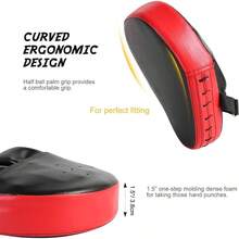 Punching Mitts Kick Pack Set, Boxing Mitts Pads, Taewondo Kick Pad, Great Boxing, Kickboxing, Karate, Muay Thai, Training - 黑色/紅色 - 查看 5