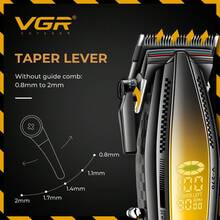 VGR 专业理发器，9000 转/分钟电动理发器，无线可调节金属 LED 理发器套装，男士理发器 V-270&992 - 彩色 - 查看 5