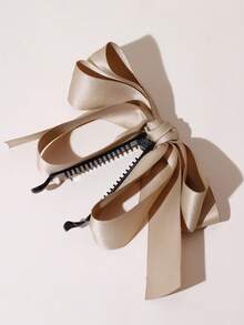 1 件奢华缎带香蕉夹发夹，多层蝴蝶结，适合女士，时尚优雅的发饰，适合各种场合情人节情人节，发夹发夹爪夹发夹，学校用品，大学，蝴蝶结，可爱