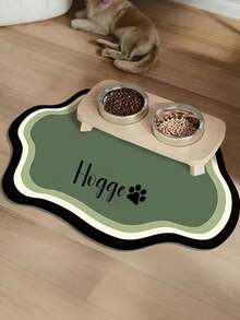 Customizable Quick-Drying Pet Feeding Mat, Personalized Waterproof Non-Slip Cat Bowl Mat With Pet Name, Splash-Proof Absorbent Paw Print Pattern Mat For Cats And Dogs, Pet Memorial Keepsake - Multicolor - View 8