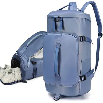 Mochila de Viaje, Bolsa de Gimnasio con Separación Seca y Húmeda, Mochila Impermeable con Bolsa Húmeda y Compartimento para Zapatos para Viajes, Natación, Escalada, Yog, Gimnasio(Azul),37531077