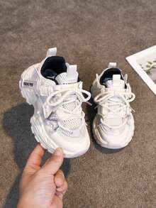 2025 Breathable Mesh Soft Bottom Sneakers For Toddlers, Spring/Autumn - White - View 8