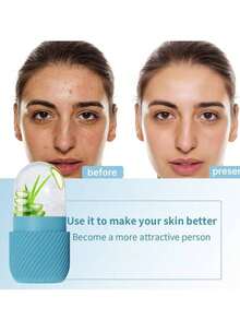 1pc Silicone Beauty Ice Cube Tray, Facial Massage Ice Roller Beauty Tool, Portable - Multicolor - View 4