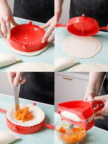 1pc Red Plastic Dumpling Mold, Pastry Mold, Suitable For Baking Tools - Multicolor - View 2