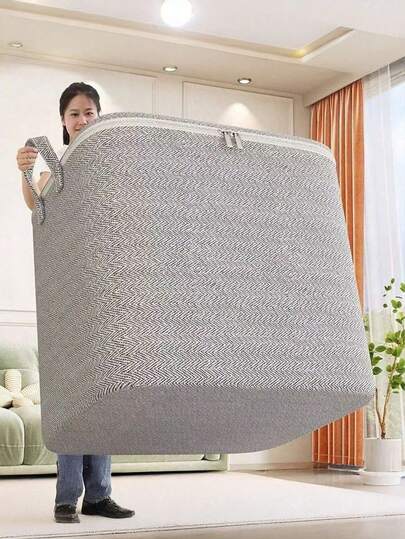 大容量、防水、可折叠现代布艺收纳盒 - 非常适合收纳衣物、床上用品、玩具、家居及汽车用品，经典款带盖布艺收纳盒，床底收纳整理箱，旅行必备包