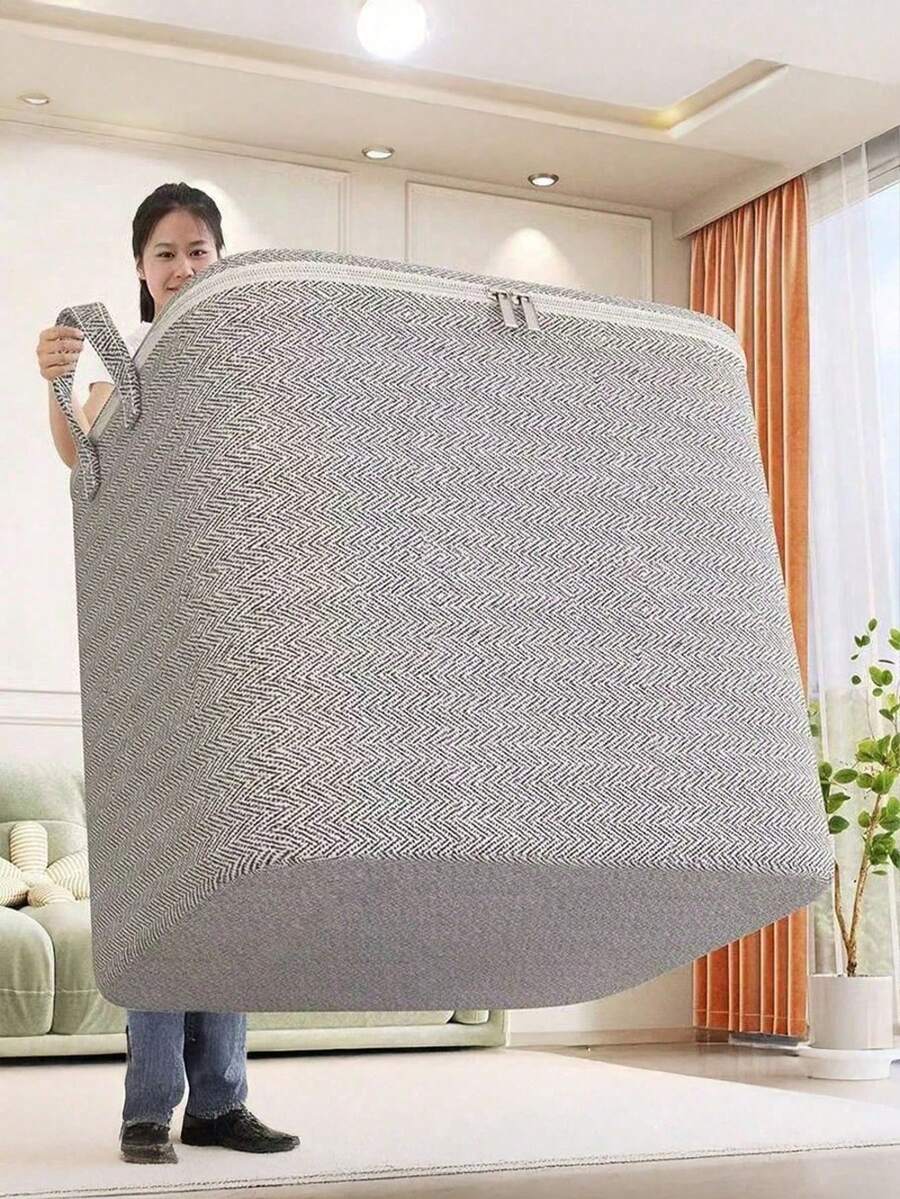 Caja de almacenamiento de tela moderna, plegable y de gran capacidad, impermeable - Ideal para guardar ropa, ropa de cama, juguetes, accesorios para el hogar y el automóvil, caja de almacenamiento de tela de estilo clásico con tapa, organizador de almacenamiento debajo de la cama, bolsa esencial para viajes - Multicolor - Ver 1