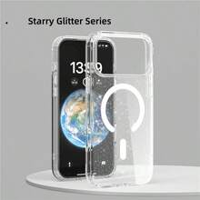 Glitter Transparent Phone Case Compatible With IPhone 17 Pro Max, Shiny PC Material, Transparent Shock-Proof, Slim Sparkling Frame, Compatible With IPhone 17 Pro And 17 Air - Clear - View 22