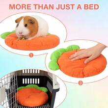 Soft Plush Carrot Shaped Pet Bed - Thickened Faux Lambswool Guinea Pig Sofa/Cage Mat, Warm And Comfortable Bedding, Suitable For Rabbits, Guinea Pigs And Other Pets - Indoor Cage Accessories - Multicolor - View 2