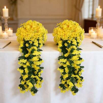 1件仿真紫罗兰吊坠，假花植物，适用于婚礼中心装饰、家居装饰、花园、派对、派对用品、花环装饰、感恩节、拱门背景装饰、拉玛装饰、厨房用品、浴室用品、女士礼物、男士礼物、家居装饰、情人节礼物