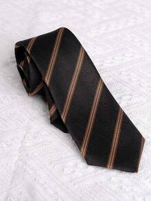 1条日式女童条纹领带，JK制服领带 - 咖啡棕 - 查看 2