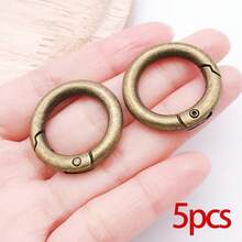 5pcs Spring O Rings Alloy Round Clips Circle Trigger Spring O Ring Snap Buckle Clasp Rings Keyring Hook Snap Clip For Keychains Bags Purses Handbags DIY Crafts, 7 Colors