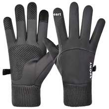 Guantes de lana cálidos con dedos completos para hombre, resistentes al agua, para ciclismo, deportes al aire libre, correr, motocicleta, esquí, pantalla táctil - A14 - Ver 8
