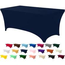Utopia Kitchen Spandex Table Cloth 1 Pack [6FT Navy Blue] Tight Fitted Washable And Wrinkle Resistant Stretch Rectangular Patio Table Cover For Event Wedding Banquet And Parties [183Lx76Wx76H] Cm - NavyBlue - View 1