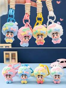 1 pieza Llavero con peluche de Shin-Chan con cabeza explosiva, pequeño colgante de bolso, regalo para amigos - Multicolor - Ver 3