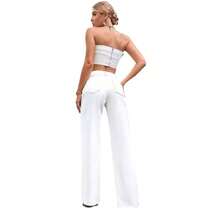Pre--20301#Women's Fashion European And American INS Versatile  Straight Slimming Jeans Long Pants - 白色 - 查看 6