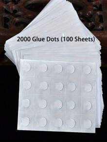 2000pcs/100pcs Double-Sided Adhesive Balloon Dots, DIY Decoration Polka Dot Glue Beads, Sticky Balloon Glue Dot Stickers, Suitable For Valentine's Day, Wedding, Birthday Party Decoration