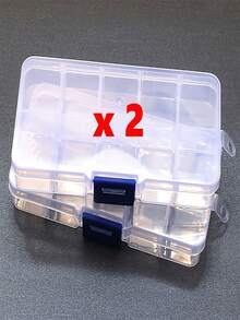 1/2pcs Flexible Transparent Plastic Storage Box | Small Storage Container, Desktop Display Box, Organizer Rack, Ideal For Organizing Pearls, Jewelry And Small Items | Modern Style, Desktop Mounting, Rectangular, Multi-Purpose - Transparent Storage Box - View 8