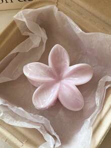 3个/1个女士粉色情人节芙蓉花发夹，轻盈塑料沙滩花朵发饰，适合日常休闲、派对、通勤、海滩度假、扎马尾辫、盘发、洗脸、化妆、搭配服装，时尚爪夹，优雅发爪，休闲发夹，美发夹 - 彩色 - 查看 7