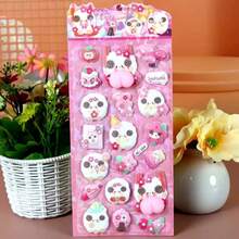 一套全新儿童卡通动物减压贴纸，可爱又实用，可作为卡通装饰贴纸。采用海绵和PS材质制成，共有四种款式。可用于制作贴纸簿、装饰笔记本电脑、冰箱，以及DIY卡通手机壳等。 - 彩色 - 查看 9