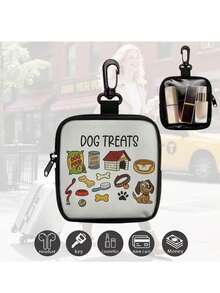 1pc Waterproof Pet Treat Bag, Pet Training Set With Hook And Zipper, Pet Poop Bag, Suitable For Puppy, Kitten, Key Chain, Coins, Cosmetics, Puppy, Pet Training And Walking - Multicolor - View 3