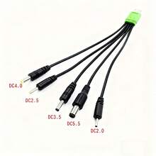 5合1圆头USB转DC充电线，5V通用，适用于DC2.0/DC2.5/DC3.5/DC4.0/DC5.5圆头设备电源适配器 - 彩色 - 查看 6