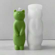 1pc 3D Cute Cat Shaped Candle Making Craft Silicone Mold