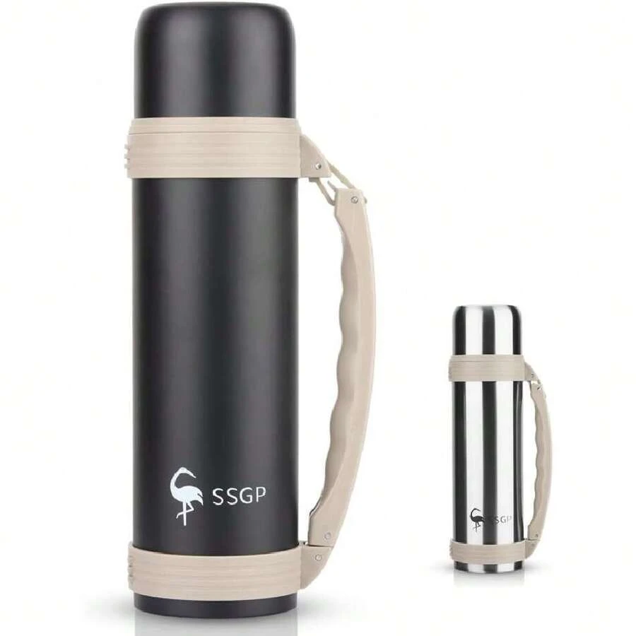 Termos Para Agua 1.5 Litros,Termos Para Cafe Con Aislamiento Al Aspiradora,Termo Acero Inoxidable,100% A Prueba De Fugas,Mantiene La Temperatura Hasta 24 Hs,Con Asa Para Transportar (negro),37495603 - Rojo violeta - Ver 1