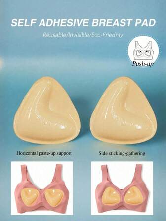 1 par de almohadillas de silicona autoadhesivas de 11 cm/4,33 pulgadas, con la parte superior talla grande delgada y la Bottom talla grande gruesa e invisible, para trajes de baño, bikinis y sujetadores, almohadillas de pecho de unicolor, almohadillas para copas de sujetador