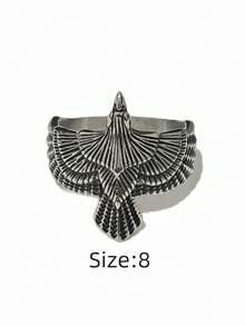 1 Stück modischer, rostfreier, wasserfester, verblassungsresistenter, hypoallergener Vintage Adler Punk Rock Stil Ring, geeignet für den täglichen Gebrauch, Lässig, Urlaub, Party, Geschenk für Männer - Eagle Herrenring - Übersicht 17