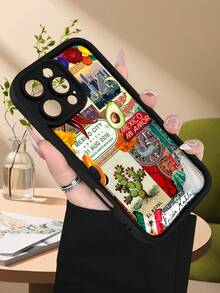 Funda de teléfono minimalista y gruesa a prueba de caídas con diseño navideño de gato, regalos y adornos, resistente al agua y arañazos, estilo festivo elegante para mujer, compatible con Apple 17/16/15/14/13/12/11/Pro/ProMax,compatible con Galaxy A34/A35/A54/A55,Galaxy S20/S21/S22/S23/S24/S25 Ultra/Plus,compatible con Moto/Galaxy/Redmi/Honor/OPPO Soft - Negro - Ver 4