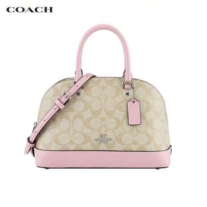 Coach Signature Leather Shell Tote Bag, Available In Shell Brown F27583-IME74, Shell Brown/Black F27583-IMAA8, Shell Beige/White F27583-IMDQC, Shell Brown/Beige Pink F27583-IMNHK