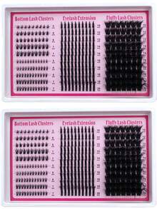 305pcs/295pcs/285pcs/275pcs/265pcs 4 IN 1 Lash Clusters 200D/160D/120D/100D80D/60D Long 6-20mm Lash Spikes Lower Eyelashes Reusable Bottom Lashes Eyelash Clusters Volume Individual Lashes DIY Spiky Lash Extension Manga Cluster Eyelash Extensions Mink Strips Lashes Thick - DD - Xem 3