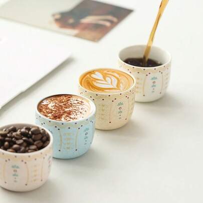 1个200毫升沙特咖啡杯，复古拿铁杯，创意斋月招待杯，家用棕榈叶陶瓷茶杯，父亲节礼物，母亲节礼物，送朋友的礼物，送同事的节日礼物