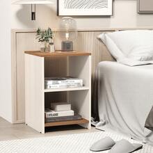 Retro Modern Bedside Table – Nightstand With Premium Finish For Bedroom/Living Room - Màu nâu  Mocha - Xem 5