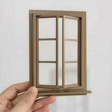 12 piezas Decoración de ventana para casa de muñecas, accesorios de casa de muñecas abribles, miniaturas a escala micro, props, puertas, ventanas, escaleras, decoración de mini hogar - Multicolor - Ver 10