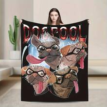 Deadpool & Wolverine Dogpool Sketchy Hero Faces Plush Blankets Fashion Throw Blankets For Bed Sofa Couch 200x150cm Quilt - 款式5 - 查看 1