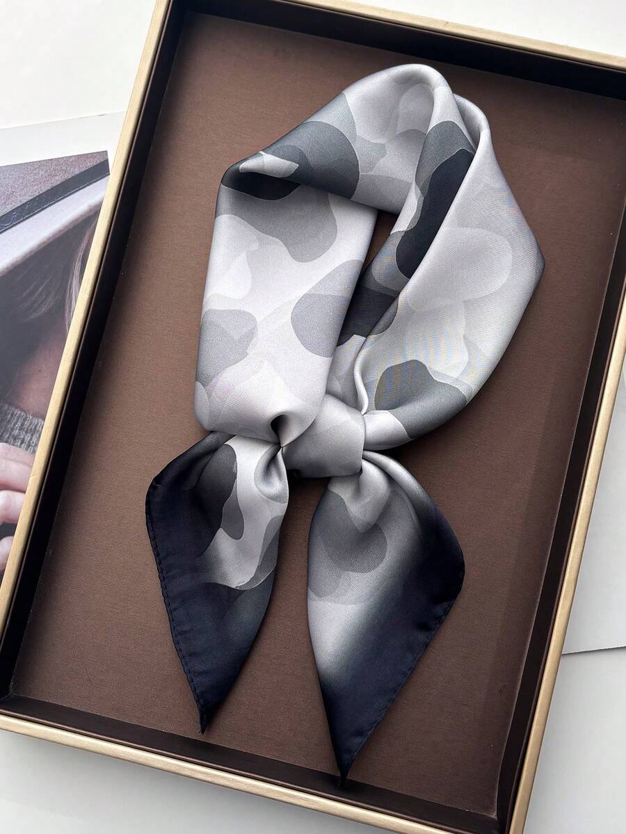 1pc Unisex Scarf, Square Headband, Headwrap, Shawl, Neck Scarf, Bandana, For Women - Light Grey - View 1