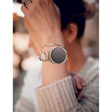 Minyee Leather Band Compatible With Samsung Galaxy Watch 8 40mm 44mm/ 8 Classic 46mm Bands, No Gap One-Click Slim Thin Dressy Leather Strap With C-Shape Metal Buckle Women, NOT For Other Models,Starlight/RoseGold - 星光/玫瑰金 - 查看 6