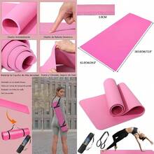 FIAN Tapete para Ejercicio Yoga Antideslizante Esterilla - Tapete de Yoga y Pilates Fitness TPE Esterilla Deporte Colchoneta Gimnasia Fitness Alfombrilla para Yoga Pilates 183 x 61 CM - A, Negro y Gris - Ver 8